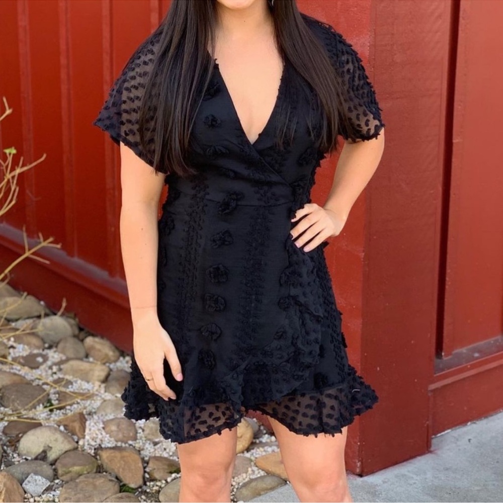 She + Sky | Dress Black with Pom Poms. Sz M - Picture 1 of 10
